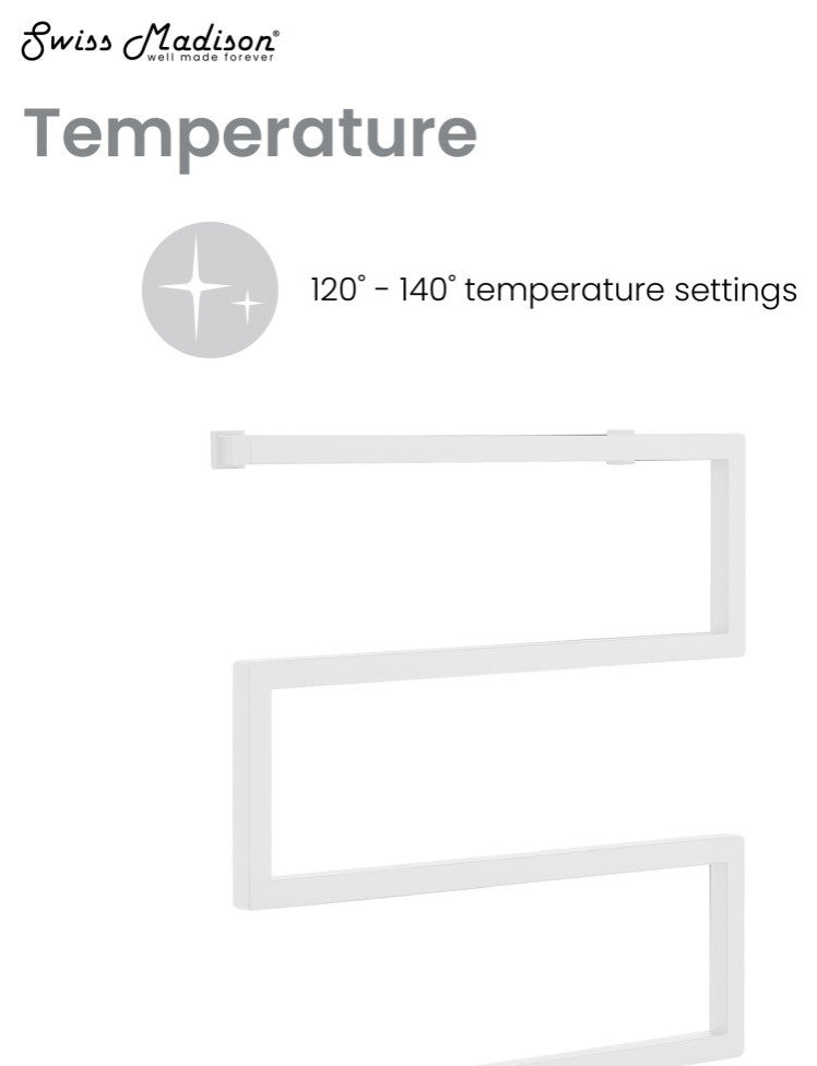 Voltaire 5-Bar Electric Towel Warmer, Matte White