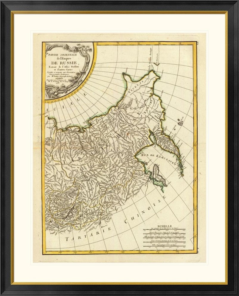 "Russia Orientale, 1785" Framed Digital Print by Rigobert Bonne, 37"x46"