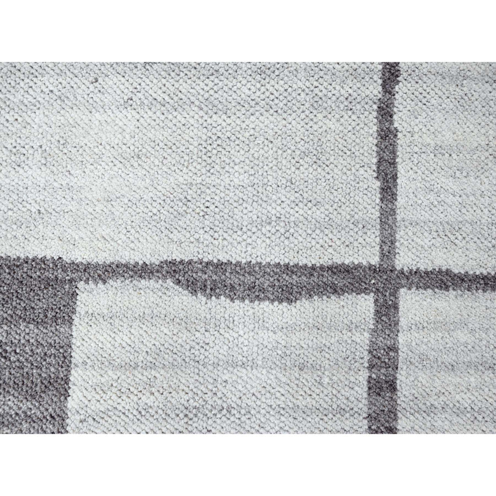 Grey Wool Hand knotted Natural Dyes Modern Oriental Rug 9' x 11'8"