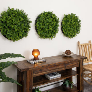 Lifestyle: multiple panels mounted on wall in a living space.