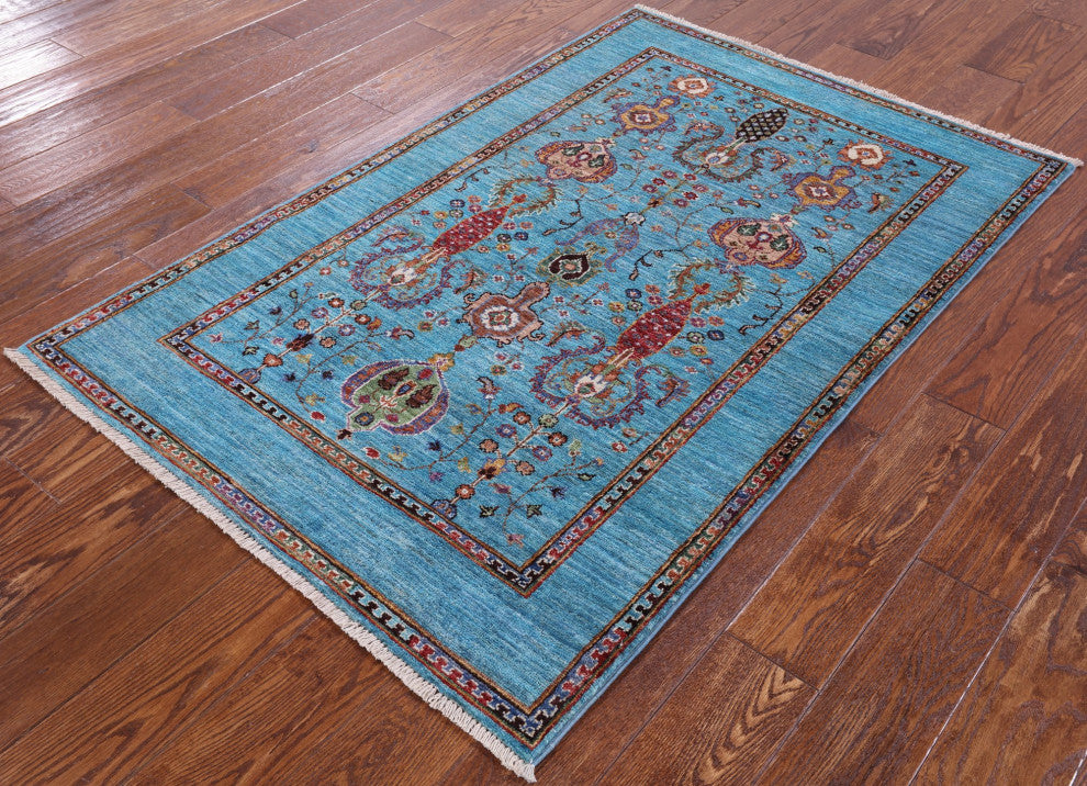 3' 3" X 5' 0" Persian Tabriz Hand-Knotted Wool Rug Q8257