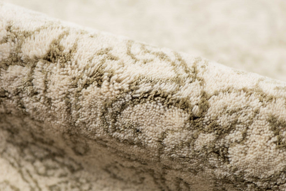 5" X8" X 0.5" Ivory White Wool Area Rug