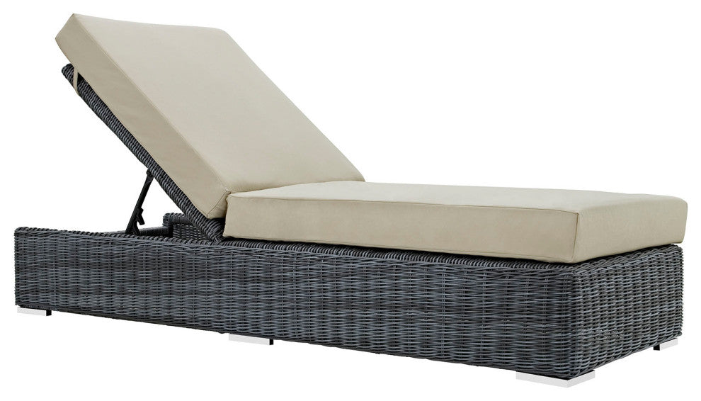 Canvas Antique Beige Summon Outdoor Patio Sunbrella Chaise Lounge