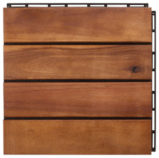 Safavieh Outdoor Phuket Wooden Floor Tile- 4 Slats-Acacia Natural