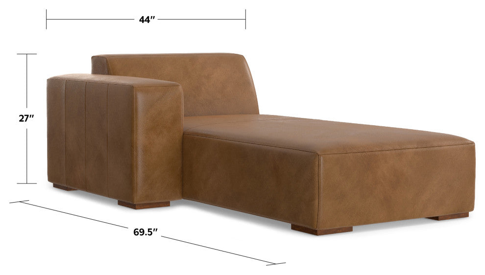 Rex Left Chaise Sofa Module in Genuine Leather
