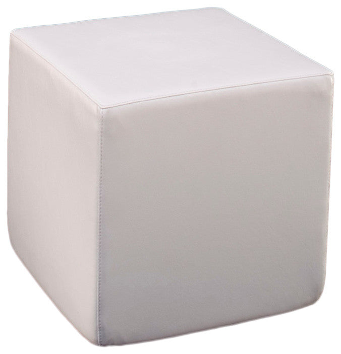 Dot Square Ottoman, Chill White