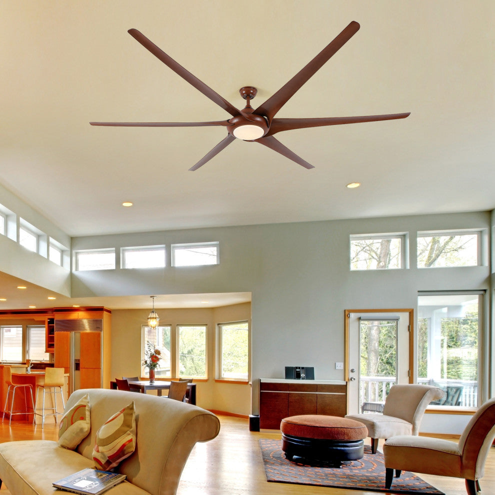 100" ABS Ceiling Fans With Lights And Remote, Walnut