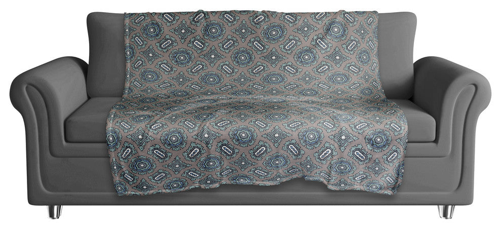 Mandala Pattern in Blue Fleece Blanket