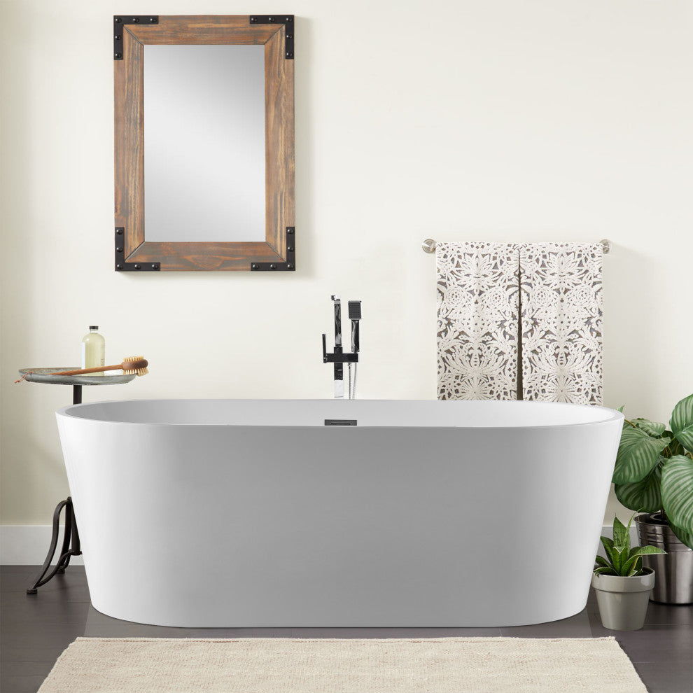 Vanity Art 67" Freestanding Acrylic Soaking Bathtub White
