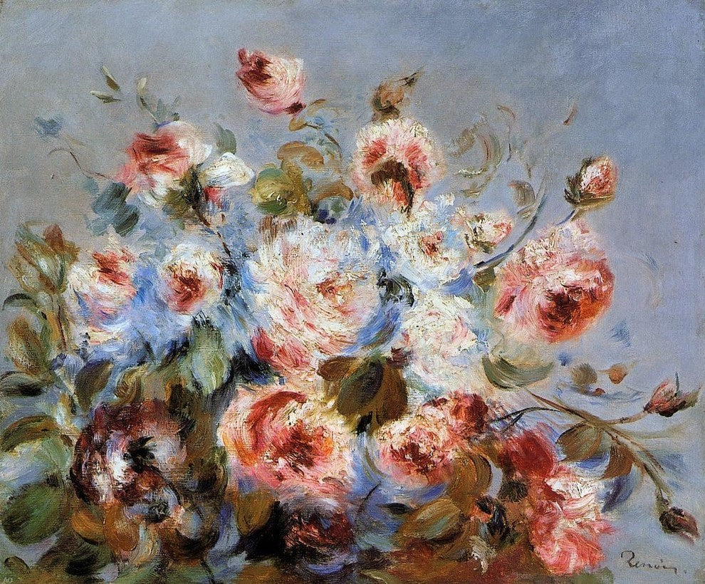 Pierre Auguste Renoir Roses from Wargemont, 20"x25" Wall Decal