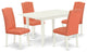 5Pc Rectangle Dinette Set, Chairs, Butterfly Leaf Dining Table, Linen White