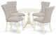5Pc Dinning Set, 1 Drop Leaves Table, 4 Doeskin Parson Chairs Back, Linen White