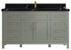 Cambridge 60" Single Bathroom Vanity in Evergreen 2" Calacatta Black