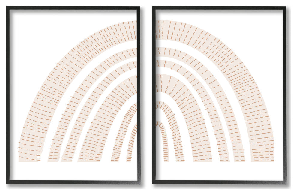 Abstract Brown Earth Tone Rainbow Stripe Pattern Arches,11 x 14
