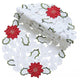 Holiday Poinsettia Embroidered Cutwork Doily, 12x12, Set of 4