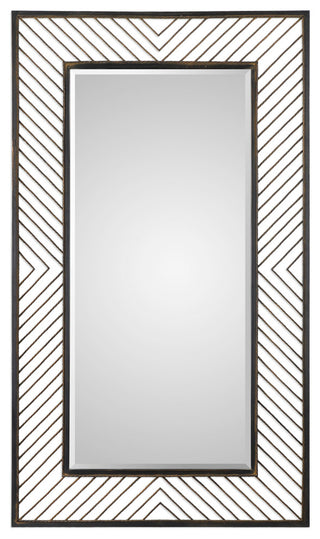Uttermost Karel MDF Metal Glass Decorative Mirror in Rustic Bronze/Gold