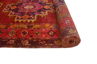 Fine Vintage Distressed Sufir Burgundy/Navy Runner, 4'0x10'0