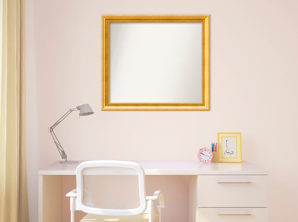 Wall Mirror, Townhouse Gold Wood, 28x25