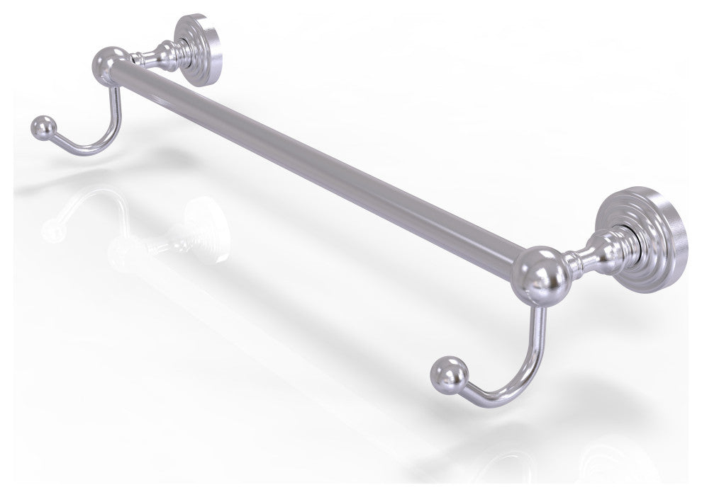 Waverly Place 18" Towel Bar and Integrated Hooks, Satin Chrome