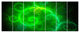 Beautiful Green Pattern on Black, Abstract Wall Art Canvas, 83"x32", 7 Panels