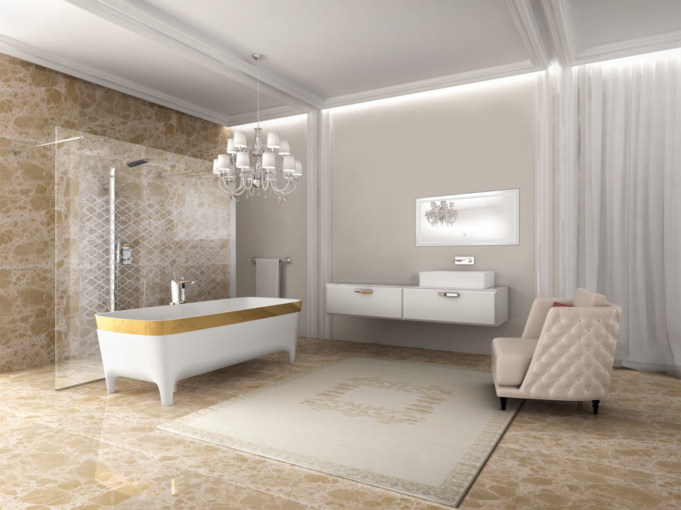 Krugg LED Bathroom Mirror, Lighted Vanity Mirror Dimmer and Defogger, 48x24