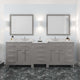 Caroline Parkway 93" Bath Vanity, Gray With Marble Quartz Top