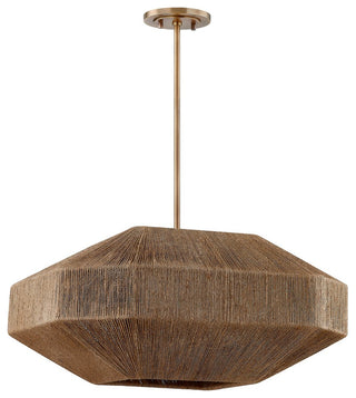 Laken Four Light Chandelier in Patina Brass