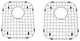 Starstar 50/50 2 Stainless Steel Grids Double Bowl Kitchen Sink 12 3/16"x13 3/4"