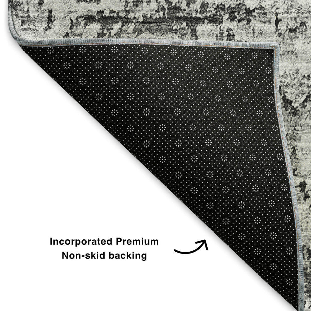 Premium Machine Washable Mayfield AMF634 Gray 3' x 5' Rug