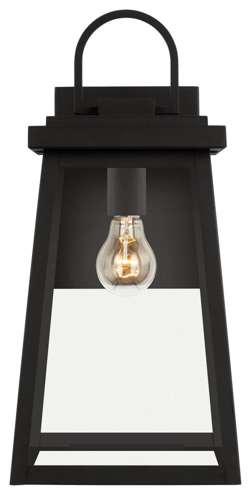 Founders Large One Light Outdoor Wall Lantern, Black
