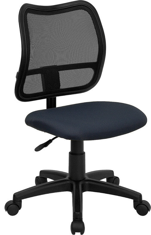 Contemporary Mid-Back Navy Blue Mesh Swivel Task Chair