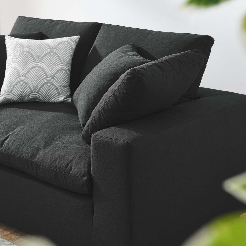 Commix Down Filled Overstuffed Loveseat - Black