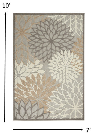 7 x 10 Natural and Gray Indoor Outdoor Area Rug