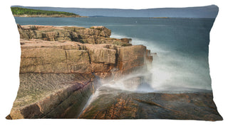Acadia National Park Coast Oversized Beach Throw Pillow, 12"x20"