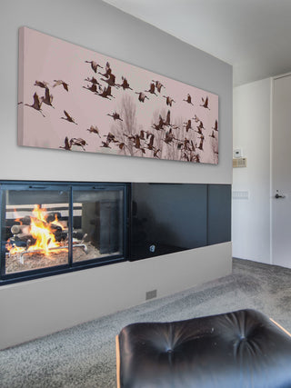 "Cranes Across the Sky" Painting Print on Canvas