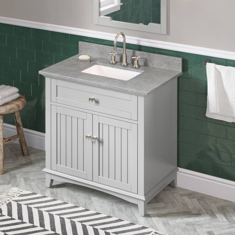 Savino Modern 36" Grey Single Sink Vanity, Steel Grey Cultured Marble Vanity Top