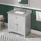 Savino Modern 36" Grey Single Sink Vanity, Steel Grey Cultured Marble Vanity Top