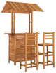 vidaXL Patio Bar Set Outdoor Table and Chairs 3 Piece Solid Acacia Wood Brown