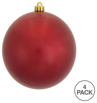 Vickerman N591203DCV 4.75" Red Candy Ball Ornament 4 Per Bag