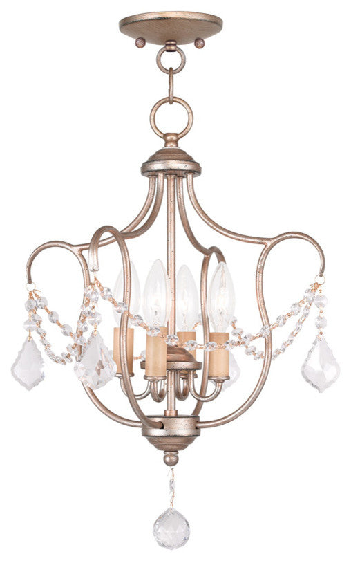 Chesterfield Convertible Chain-Hang and Ceiling Mount, Antique Silver Leaf