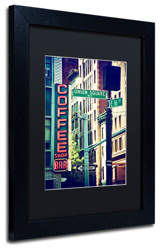 Philippe Hugonnard 'NYC Coffee Bar', Black Frame, Black Mat, 14x11