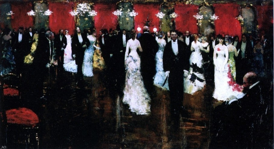 Jean-Georges Beraud Bal a la Prasidence, 15"x30" Gallery Wrapped Canvas Print