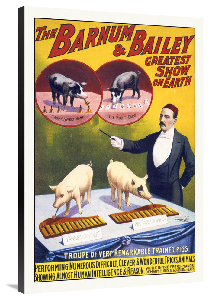 Troupe Of Very Remarkable Trained Pigs, 27x40