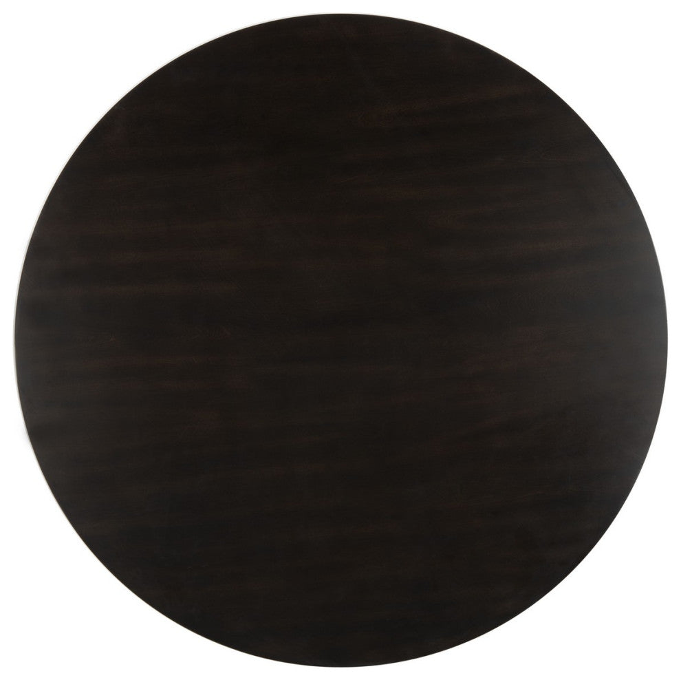Safavieh Couture Luis Round Wood Dining Table, Black Charcoal