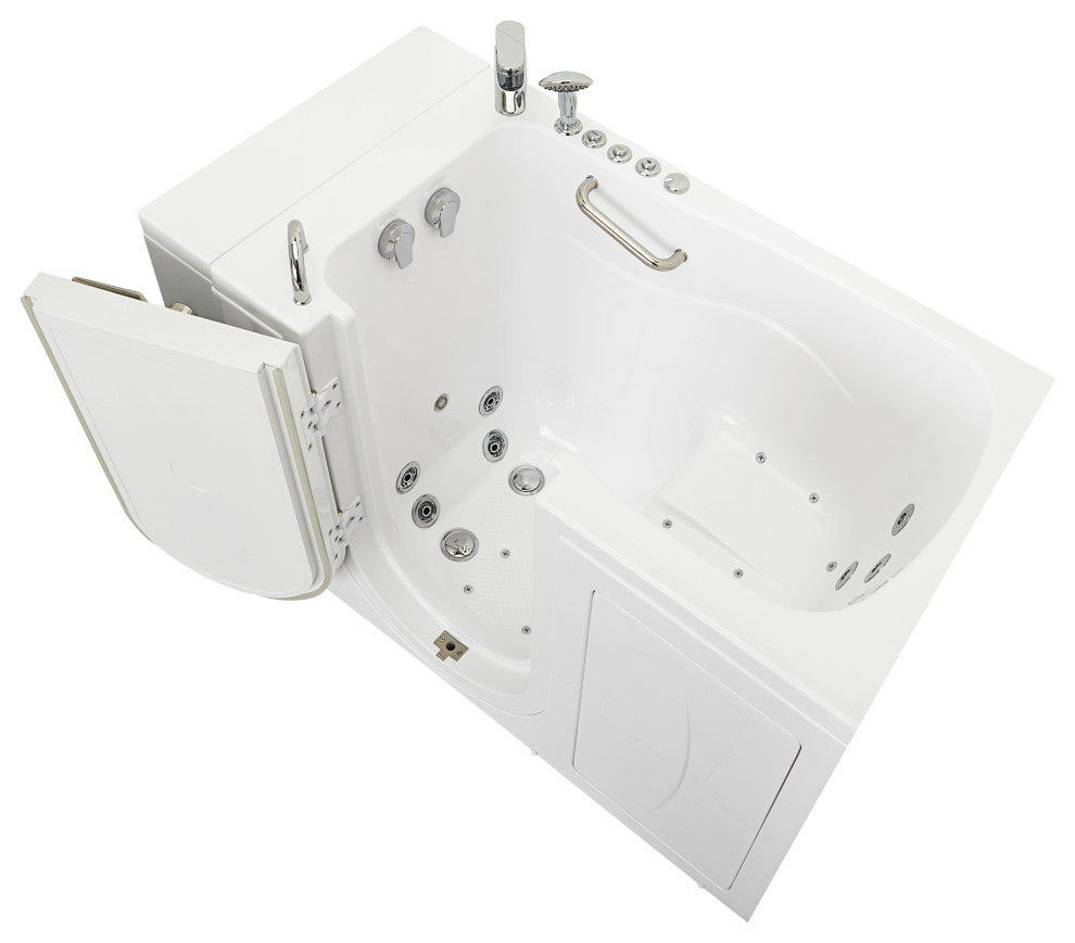 Ella Monaco 32"x52" Acrylic Walk-In-Bathtub, Outswing Door, 2 Piece Faucet