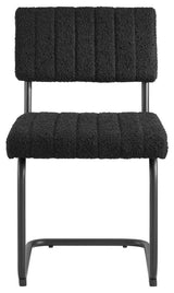 Parity Boucle Dining Side Chairs, Set of 2, Black Black