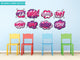 Superhero Fabric Wall Decals for Girls, Set of 8, Size Large
