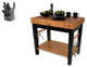 John Boos 24"x24" Butcher Block and Henckels Knife Set, Casters