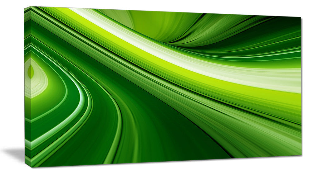 Abstract Green Lines Background, Abstract Canvas Art Print, 60"x28"