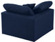 Serene Linen Textured Fabric Deluxe Comfort Modular Corner Chair, Navy